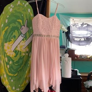 Knee-high pink dress